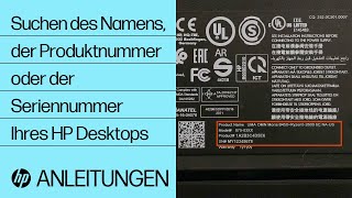 Suchen des Namens der Produktnummer oder der Seriennummer Ihres HP Desktops  HP Support [upl. by Ettedualc]