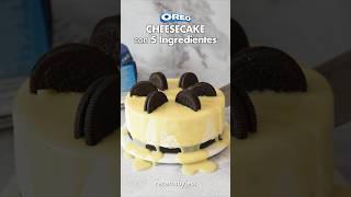 CHEESECAKE de OREO con 5 Ingredientes 💙 postresfaciles oreo cheesecake [upl. by Ahsurej]