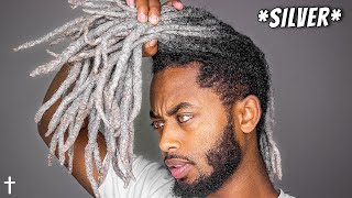 ⚪️ DYED MY HIGHTOP DREADLOCKS SILVER 🤍  How To Dye Dreadlock Silver or Grey [upl. by Arnaldo]