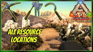 Where to Find ALL Resources in Scorched Earth Ark Survival Evolved [upl. by Noleta]