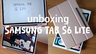 Samsung Tab S6 Lite Unboxing  First Impressions  Aesthetic 💫💗 [upl. by Oicram590]