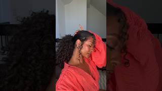 Playful slick back ponytail tutorial 🍓✨ curlyhairstyles curlyhair [upl. by Leis]