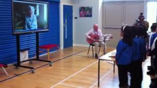 Brampton Primary School pupils sing to Dame Vera Lynn on her 100th birthday [upl. by Folger]