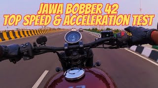 Jawa 42 Bobber Top Speed and Acceleration test  Impressive Top speed [upl. by Aleacin]