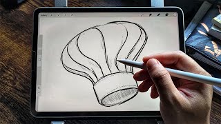 How to draw Toque chef hat  Easy Drawing Tutorial [upl. by Neelyad]