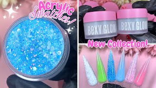 SWATCH NEW ACRYLICS WITH ME BEXY GLOW NEW SPRING COLLECTION THESE GLITTER ACRYLIC ARE UNREAL [upl. by Yancey]