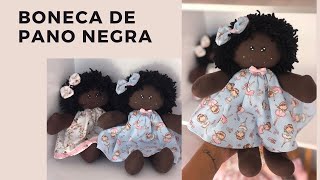 Como fazer boneca de pano negra [upl. by Ahsieym]