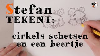 Hoe teken je een beertje Stefan Tekent Les 2 [upl. by Ketchan630]