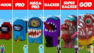 Minecraft AMONG US STATUE HOUSE BUILD CHALLENGE  NOOB vs PRO vs HACKER vs GOD  Animation [upl. by Attem352]