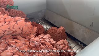 Vulcanized Tire Rubber Shredding Machine  Rubber Lumps Crusher [upl. by Okorih]