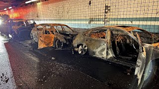 Hybrid vehicle among 3 involved in raging Boston tunnel fire [upl. by Rheta]