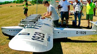 STUNNING  GIGANTIC  60KG HUGE RC SCALE 110 DORNIER DOX FLYING BOAT  FLIGHT DEMONSTRATION [upl. by Greenwald]