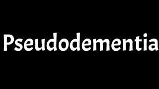 Pseudodementia  PDEM  Thomson Memory amp Attention  Symptoms Of Pseudodementia [upl. by Hofstetter]