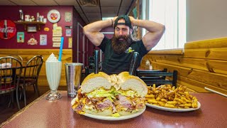 YOU ONLY GET 30 MINUTES TO FINISH THIS GIANT DELI SANDWICH CHALLENGE IN MICHIGAN  BeardMeatsFood [upl. by Aicat]