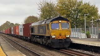 “Cromer lifeboat” 66714 GBRf 4E53 containers 1018 1L Lea Road 12112024 [upl. by Haiacim]