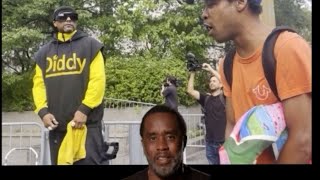 Watch Diddy fan gets in heated argument outside federal courthouse during his arraignment [upl. by Aihsitan]