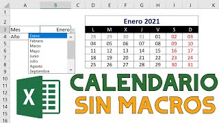 📅 Cómo HACER  INSERTAR un CALENDARIO PERPETUO y DINAMICO en EXCEL 👉 SIN MACROS  2023 [upl. by Odlanyar]