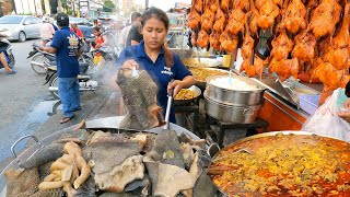 Best Cambodian Street Food  Braised Beef Honeycomb Grilled Ducks amp Spicy Boiled Octopus  Yummy [upl. by Einalam329]