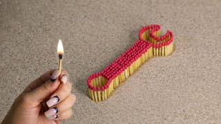 matches experiment  how to match chain reaction amazing fire domino [upl. by Nelaf694]