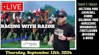 LIVE Horse Racing Handicapping  Delaware Park  Horseshoe Indianapolis  Thistledown  Thu Sep 12th [upl. by Lorianna722]