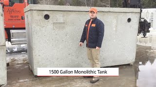 1500 Gallon Monolothic Precast Septic Tank [upl. by Rehposirhc293]