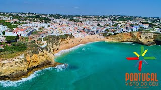 Carvoeiro beach  Algar seco aerial  Lagoa  Algarve  4K Ultra HD [upl. by Akirderf277]