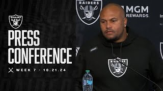 Coach Pierce Presser  102124  Raiders  NFL [upl. by Fionna589]