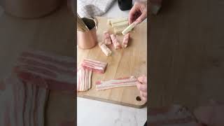 Recette brochettes Poitrine fumée fromage bacon recipe food baking recettesimple brochette [upl. by Kimmel]