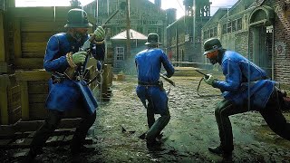 Saint Denis Police vs Angelo Brontes Mob  Red Dead Redemption 2 NPC Wars 118 [upl. by Ebenezer]