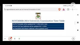 Madras University Nov 2024 Exam Hall ticket latest Updates [upl. by Ldnek]