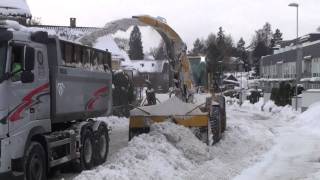 Volvo L70E with snowblower loading truck  Oslo Norway [upl. by Bathsheeb]