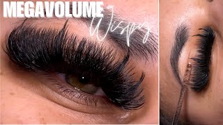 MEGAVOLUME  WISPY Eyelash Extension Tutorial  The BEST Wispy Technique  VIRAL [upl. by Nyberg605]