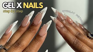 How To Do Gel X Nails USING THE OVERLAY METHOD  Step by Step  gel x nails tutorial [upl. by Ecinreb]