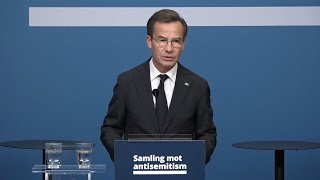 Statsminister Ulf Kristersson står värd för symposium om antisemitismen i Sverige [upl. by Bluhm660]