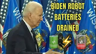 ROBOT BIDEN on LOW POWER 🪫 in Wisconsin 🤦‍♂️ [upl. by Dani958]