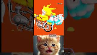 Yellow Dino riding a motorbike🏍️  trollcat3 trollworld short catvideos trollcat [upl. by Nawek105]