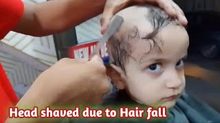 Small Baby angry head shaved by local barber 🇮🇳 India  headshave crying 🧒 [upl. by Pennie389]