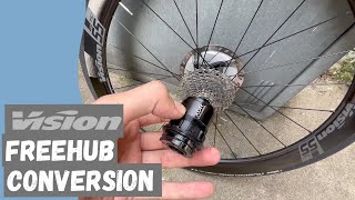 Sram XDR to Shimano HG Freehub Conversion on Vision 55 [upl. by Yemac]