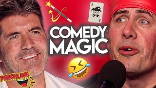 10 FUNNIEST BGT Magicians EVER Golden Buzzer Ending [upl. by Kakalina411]