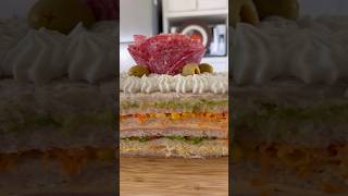 💐TORTA SALADA PRIMAVERA 💐 tortasalada sandwichdemiga tortaprimavera [upl. by Simson656]