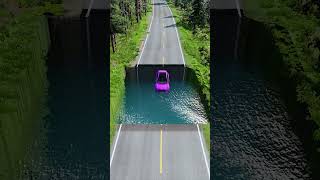 Cars vs massive water pit 8  carsvswaterpit beamngdrive doubleflatbedtrailertruckvsspeedbumps [upl. by Nugesulo]