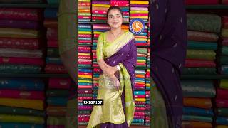 Viscose Georgette BadlaZari Silver And Gold Zari Purple And ParrotGreen Saree rkcollectionsarees [upl. by Ylle346]