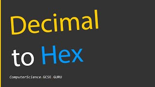 How to convert decimal to hexadecimal [upl. by Marshal]