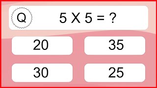 20 Multiplication Quiz Exercises for Kids [upl. by Sahpec]