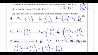 667701R M1 GCE EDEXCEL January 2006 Q6 Vectors Speed Bearings Collisions [upl. by Montgomery]