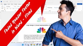 How to make header not faded in Word  footer  logo  image  picture  greyed out  dull  dim [upl. by Inaj246]