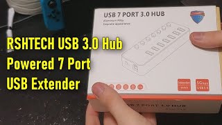 RSHTECH USB 30 Hub Powered 7 Port UNBOXINGREVIEW [upl. by Notserc150]