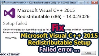 Fix Microsoft Visual C 2015 Redistributable Setup Failed error [upl. by Leidba]