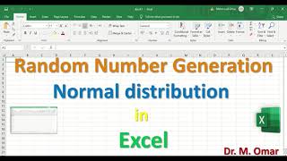 Random Number Generation Normal distribution in Excel [upl. by Mauro]