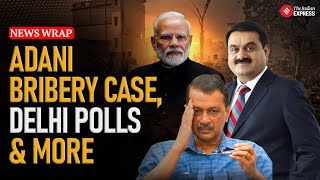 News Wrap Adani Bribery Charges Delhi Election Candidates Manipur Tensions and AAPBJP Showdown [upl. by Sessylu]